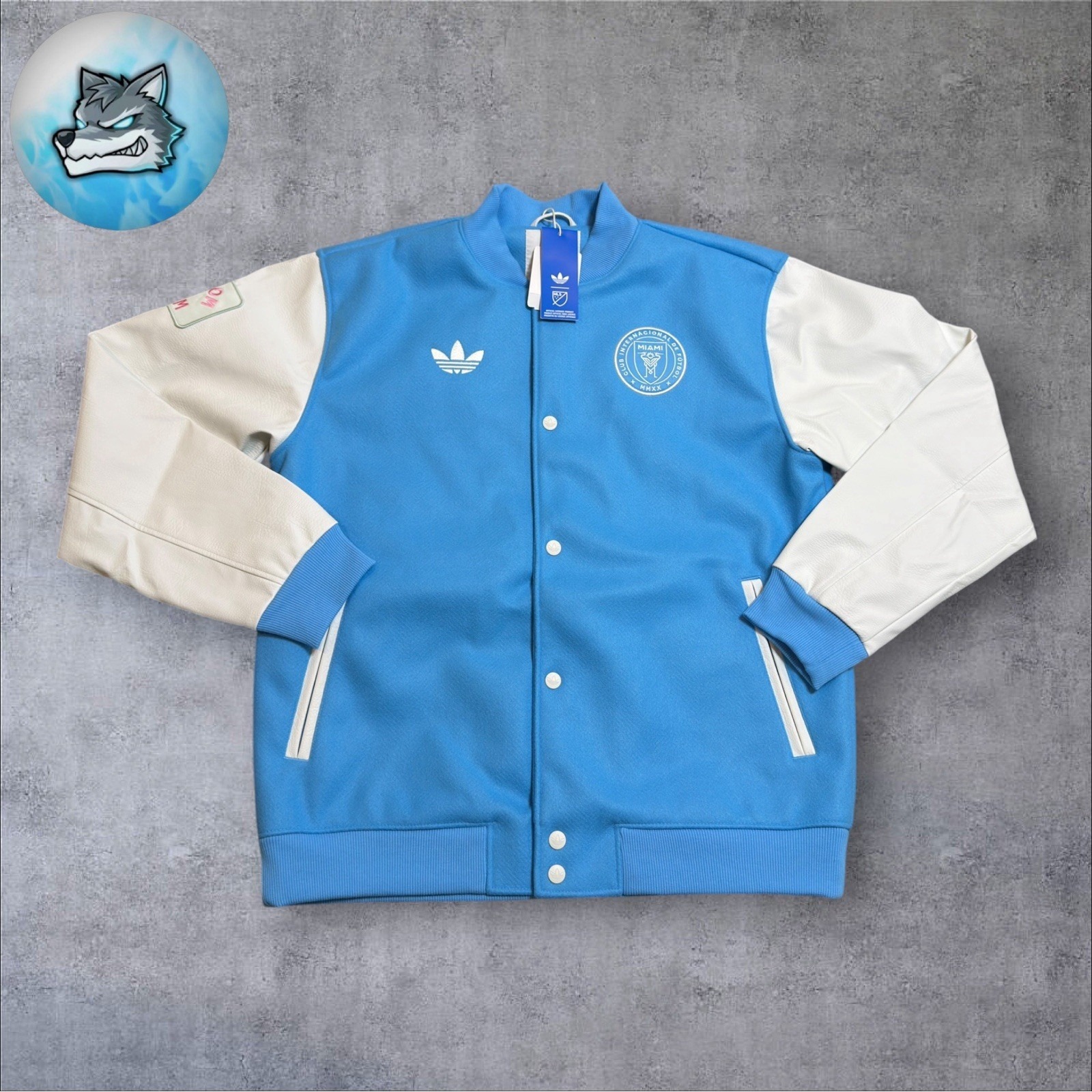 Nwt Adidas Semi Blue Inter Miami Cf Anthem Bomber Jacket Men's Size Medium